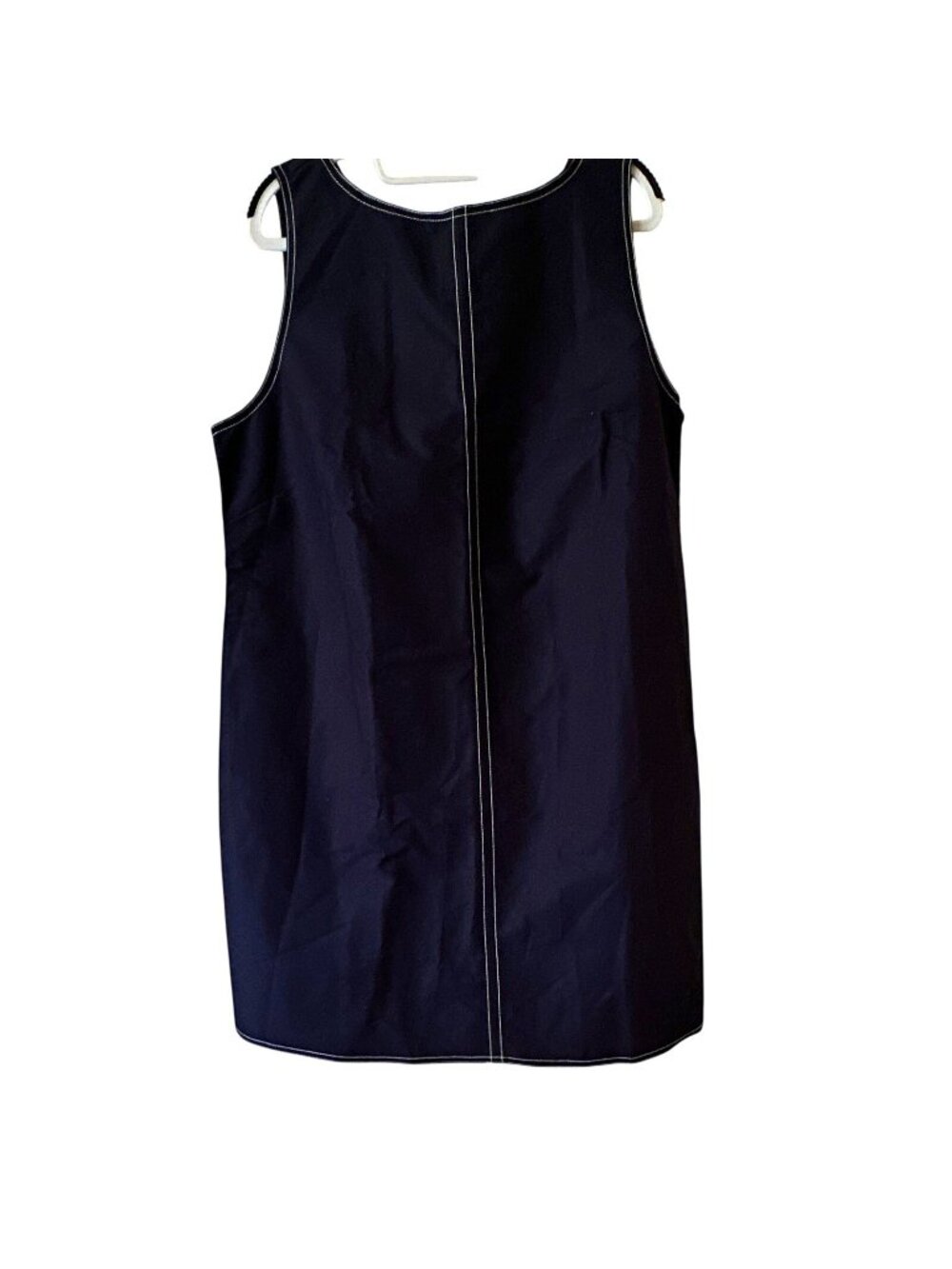J.Crew Navy Shift Dress Size 18 Crew Neck Sleeveless Lace-Up Pockets CU980